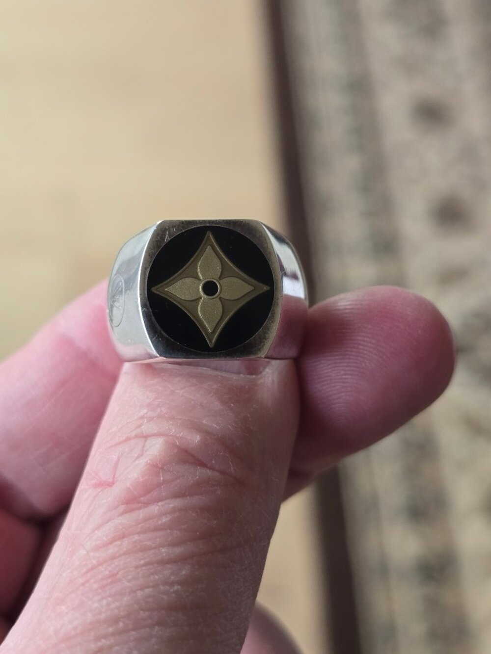 RARE Vintage Louis Vuitton Sterling Silver Fleur Ring – Size S (Made in France)